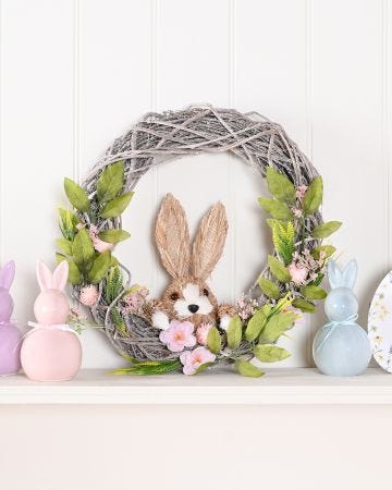 The Eggs-traordinary Gifting Co Bunny & Floral Wreath