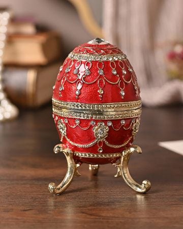 Treasured Trinkets Large Red Egg 