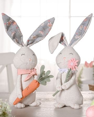 Eggs-traordinary Gifting Company Boy & Girl Bunny Floral Pattern