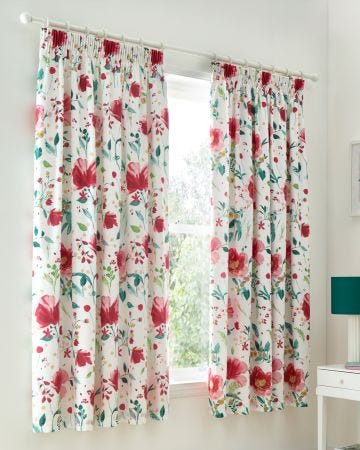 D&D Abstract Poppy Curtains 