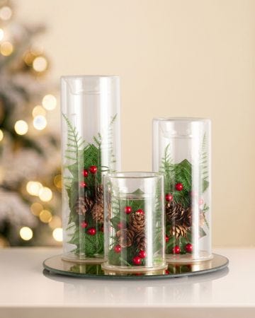 Set of 3 Glass Tea Light Holders
