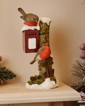 Robins on Postbox Ornament