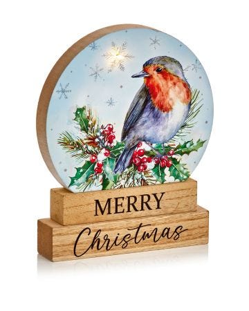 Lit Robin Plaque