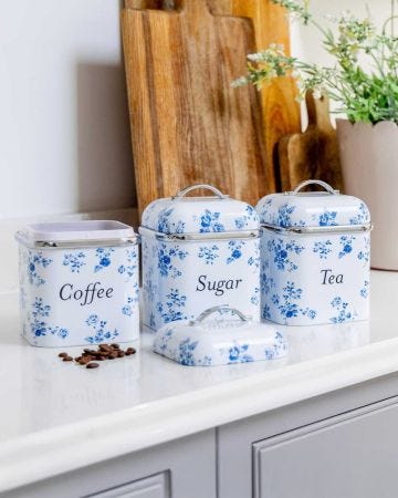 Laura Ashley Set of 3 Canisters - China Rose 