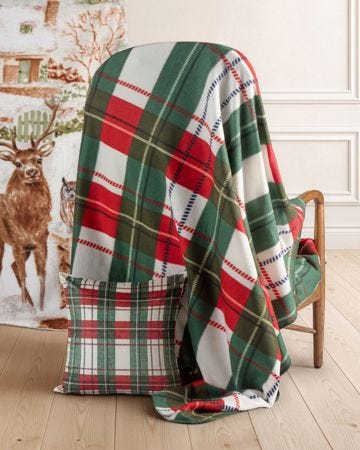 Pack of 2 Checked Throws 