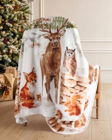 Pack of 2 Snowy Animal Throws 
