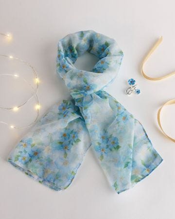 Forget Me Not Scarf & Brooch Set 