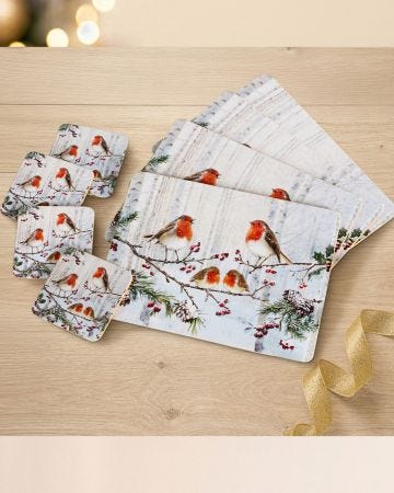 Robins Placemat & Coaster Set 