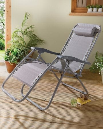 Zero Gravity Grey Reclining Garden Chair