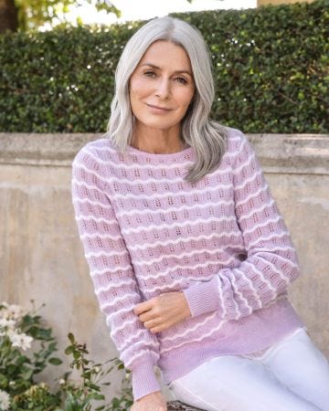 WoolOvers Wavy Mono Stripe With Button Back