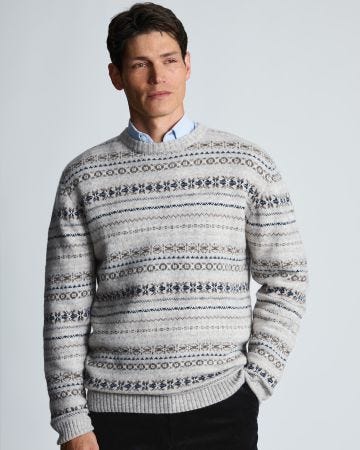 Brook Taverner Fairisle Crew Neck Jumper  