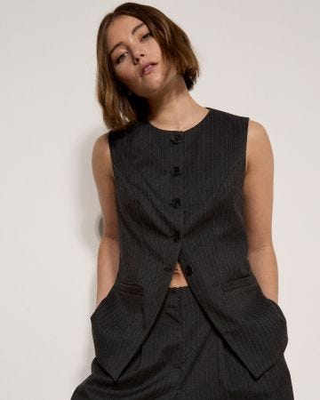 Apricot Pinstripe Waistcoat  