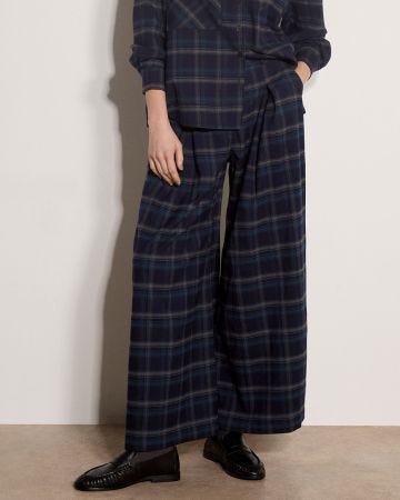 Apricot Wide Leg Check Trouser 