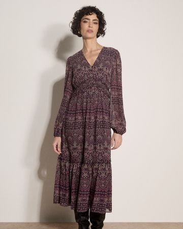 Apricot Printed Dress