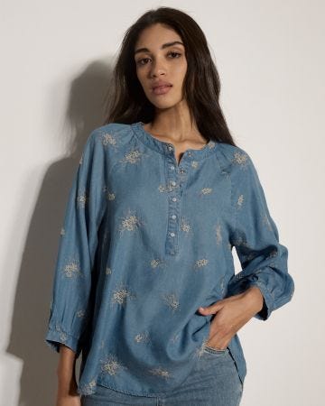 Apricot Embroidered Blouse