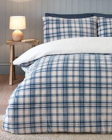 Cosy Ribbed Check Duvet Set 