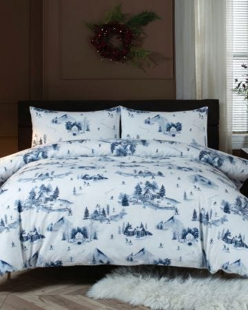 Alpine Toile Brushed Cotton Duvet Set 