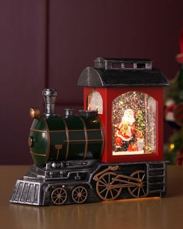 Regal Tidings Light Up & Glitter Train Santa Scene
