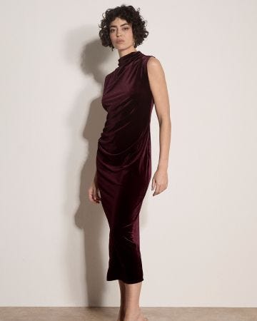 Apricot Velvet Dress  