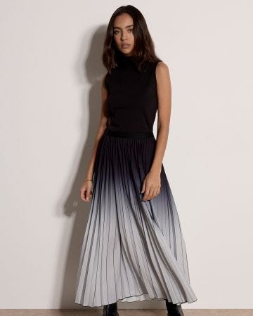Apricot Ombre Pleated Skirt 