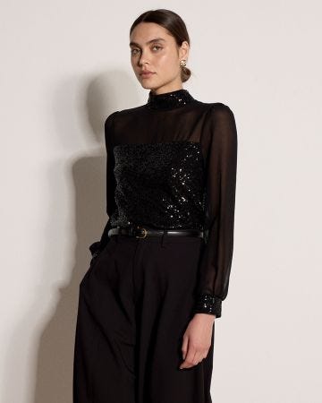 Apricot Sequin Detail Top 