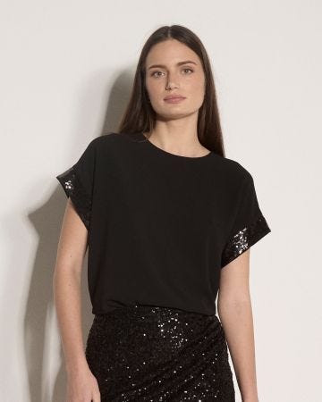 Apricot Sequin Detail Top 