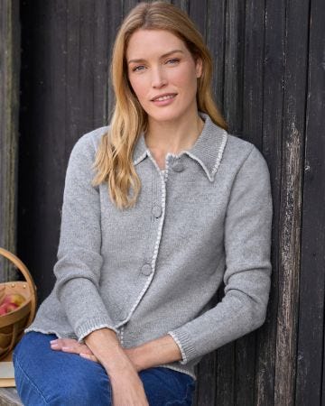 WoolOvers Blanket Stitch Cardigan 