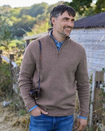 WoolOvers Zip Neck Jumper