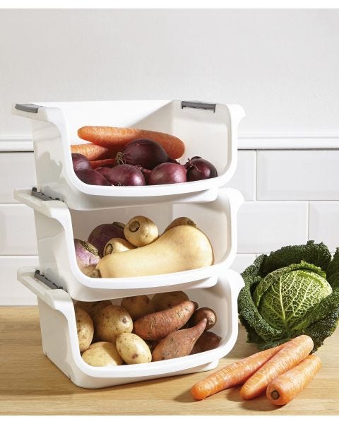 Pack of 3 Stackable Vegetable Drawers