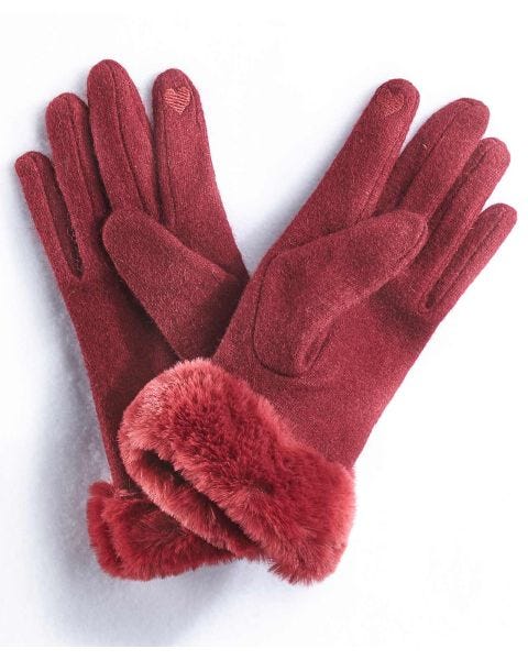 Faux-fur Trim Gloves