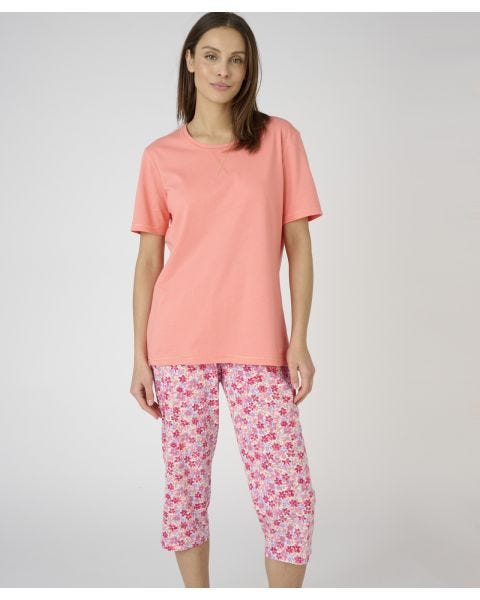 Short Sleeve Cropped Cotton Pyjamas