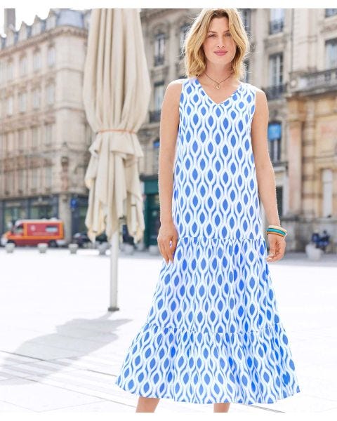 Drop Waist Print Dress