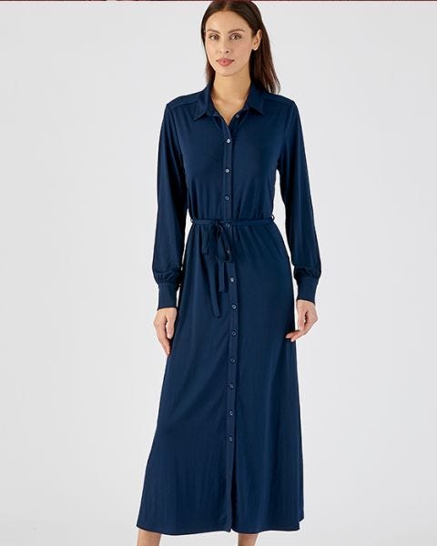 Geo Print Flared Jersey Dress