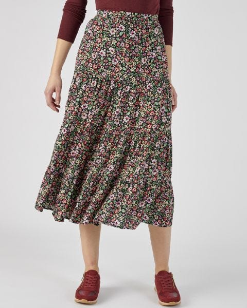 Print Tiered Skirt