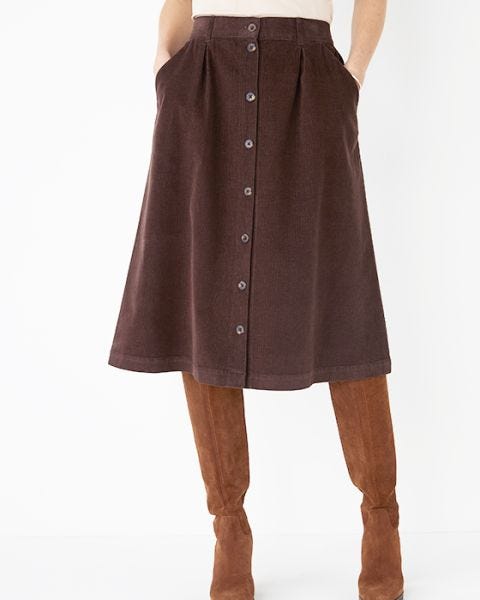 Ladies Skirts Elasticated Waist Skirts Damart Color Brown