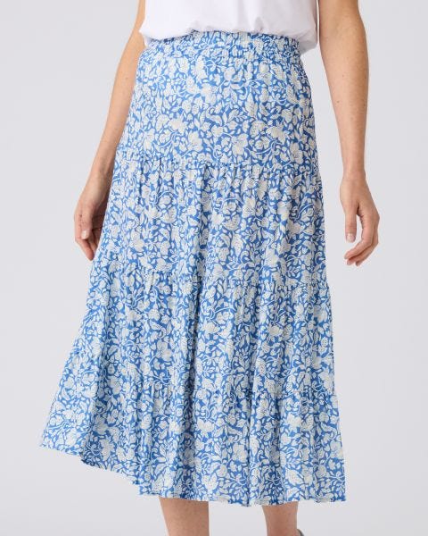 Print Tiered Skirt