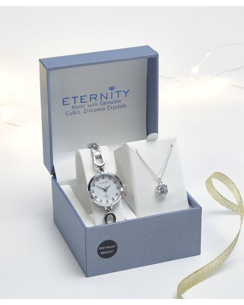 Eternity watch & necklace gift set