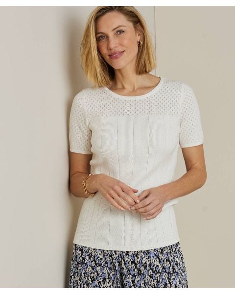 Skin Soft Cotton Rich Pointelle Jumper