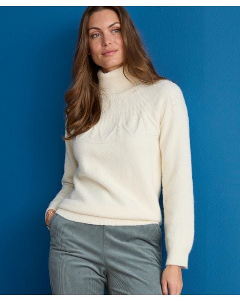 Thermolactyl Roll Neck Jacquard Detail  Jumper 