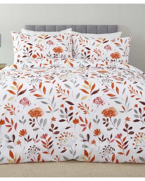 Autumn Flowers Cotton Blend Duvet Set