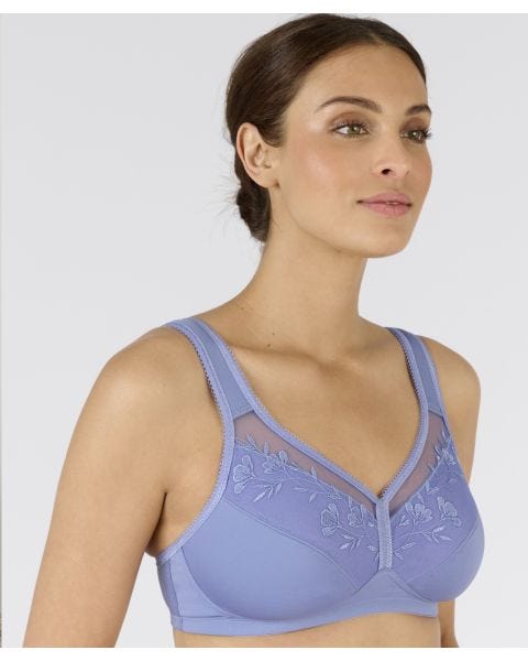 Non-wired Embroidered Mesh Support Bra