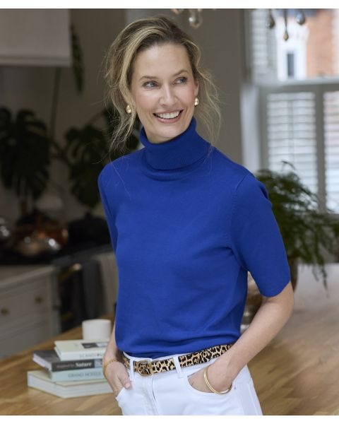 Short Sleeve Roll Neck Jumper
