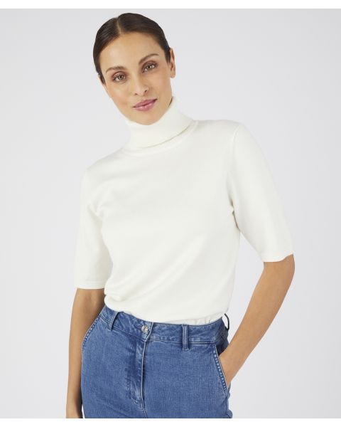 Short Sleeve Roll Neck Jumper 