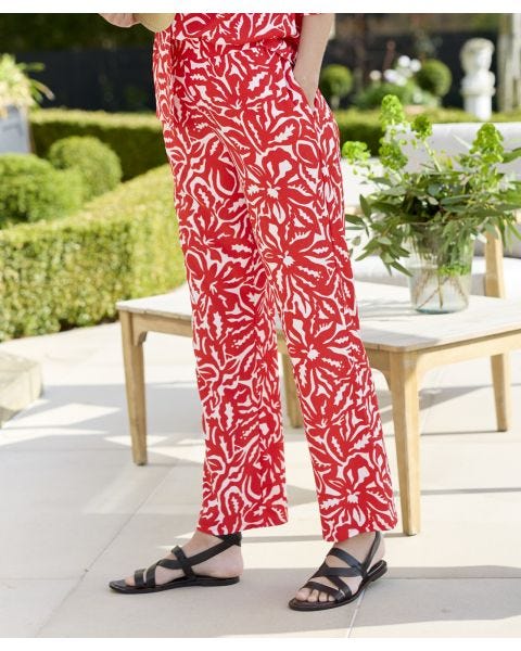 Floral Print Tailored Trousers