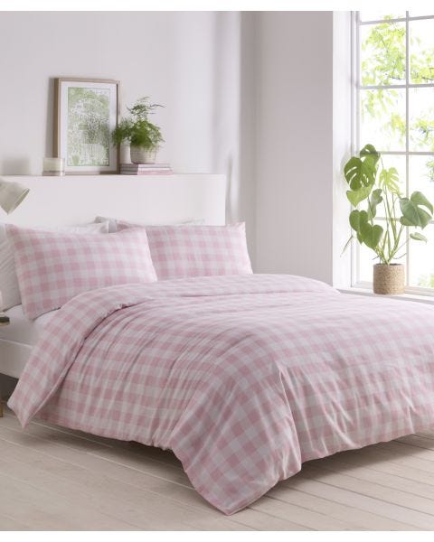 Gingham Cotton Blend Duvet Set