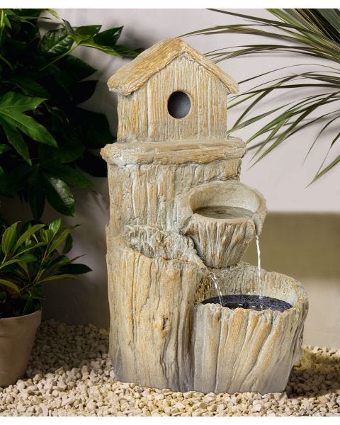 Solar Bird House Water Feature