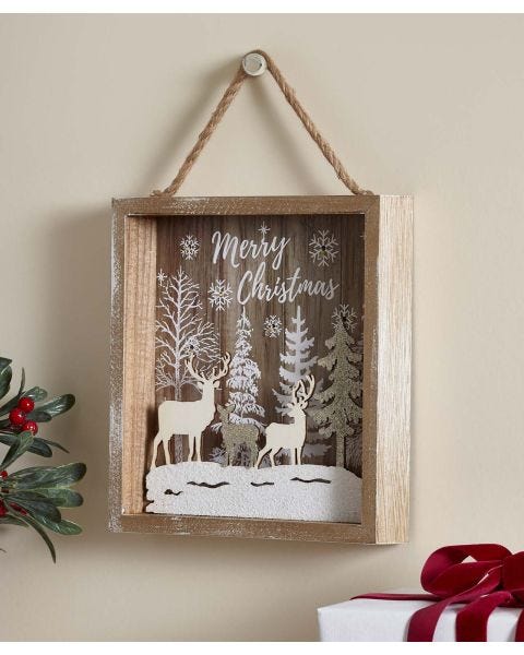 LED Reindeer Forest Scene