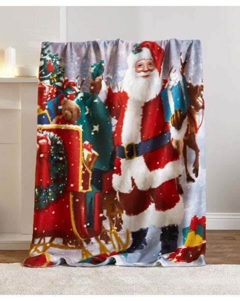 2 Santa Fleece Throws