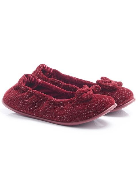Bow Trim Ballerina Slippers