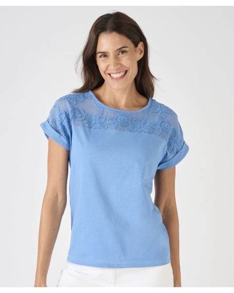 Lace Detail Short Sleeve Top